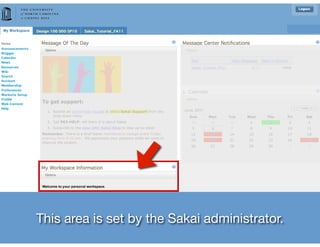This area is set by the Sakai administrator.
 