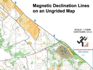 Magnetic Declination Lines
on an Ungrided Map
 