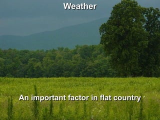 Weather




An important factor in flat country
 