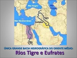 ÚNICA GRANDE BACIA HIDROGRÁFICA DO ORIENTE MÉDIO: Rios Tigre e Eufrates 