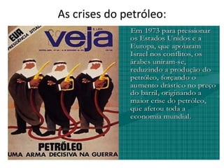 As crises do petróleo: 
 