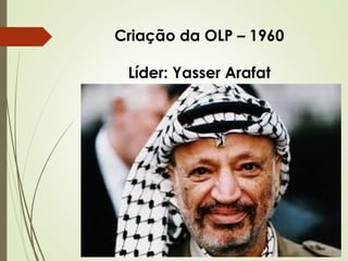 Criação da OLP – 1960
Líder: Yasser Arafat

 