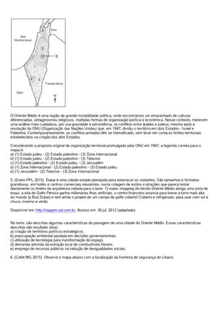 Exercicios- Oriente Médio Rússia