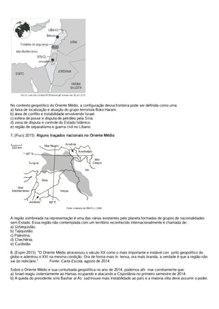 Exercicios- Oriente Médio Rússia
