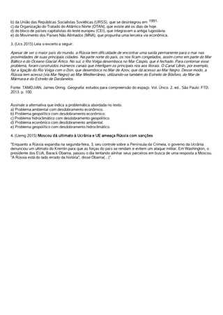Exercicios- Oriente Médio Rússia
