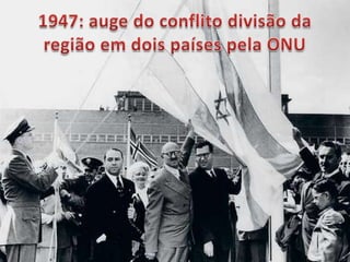 1947: auge do conflito divisão da região em dois países pela ONU