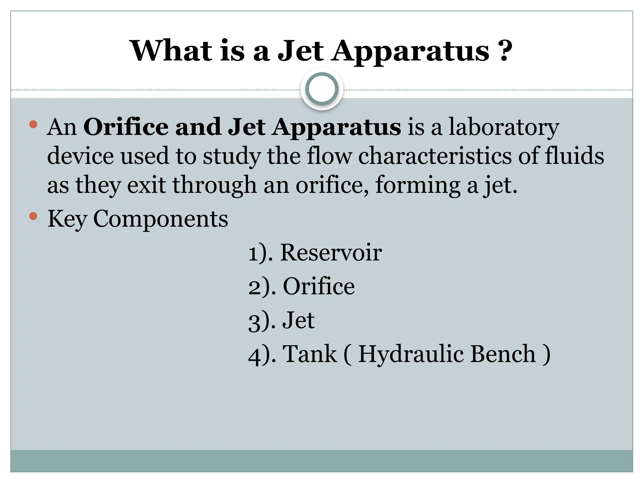 Orifice study and investigation of flow of fluid | PPTX