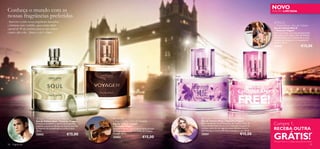 Conheça o mundo com as                                                                                                                                                                        NOVO
                                                                                                                                                                                              EDIÇÃO LIMITADA
nossas fragrâncias preferidas
Apaixone-se pelas nossas fragrâncias masculinas                                                                                                                                                 Miss O
e femininas mais vendidas, agora numa edição                                                                                                                                                   – Travel Spray – Eau de Toilette
especial de 30 ml, perfeitas para as suas viagens                                                                                                                                              Eau de Toilette Miss O
                                                                                                                                                                                               – Tamanho Viagem
e para o dia a dia. Apenas o céu é o limite…                                                                                                                                                   Floral e frutada, com uma atitude jovem,
                                                                                                                                                                                               divertida e com estilo, a Eau de Toilette
                                                                                                                                                                                               Miss O seduz com a mistura de toranja,
                                                                                                                                                                                               bergamota, balsamina e o inesquecível
                                                                                                                                                                                               sândalo. 30 ml.
                                                                                                                                                                                               25050                             €15,00




                                                                               
                        



                                                                                                                                 
                                                                                                                                                                   

                                                                                                                                                                             Buy 1,
                                                                                                                                                                             CHOOSE ANY 1

                                                                                                                                                                             FREE!
                             Soul – Travel Spray – Eau de Toilette                  Voyager                                         Muse – Travel Spray – Eau de Toilette
                            Eau de Toilette Soul – Tamanho Viagem                  – Travel Spray – Eau de Toilette                  Eau de Toilette Muse – Tamanho Viagem
                            A mistura aromática e natural de bergamota,
                            coentro e patchouli da Eau de Toilette Soul fala
                                                                                   Eau de Toilette Voyager
                                                                                   – Tamanho Viagem
                                                                                                                                     Entre no mundo de sonho da Eau de Toilette Muse. As
                                                                                                                                     notas verdes misturam-se com o delicado bouquet de
                                                                                                                                                                                              Compre 1,
                            ao espírito do homem que se conhece bem.
                            30 ml.
                                                                                   Explore o mundo com a mistura emocionante
                                                                                   de bergamota e tangerina da Eau de Toilette
                                                                                                                                     violetas, antes de dar lugar ao suave almíscar branco,
                                                                                                                                     perfeito para umas tardes bem passadas ao sol. 30 ml.
                                                                                                                                                                                              RECEBA OUTRA
                                                              €15,00                                                                                                           €15,00
                                                                                                                                                                                              GRÁTIS!                                        *
                                                                                   Voyager. 30 ml.                                   25051
                            25055
                                                                                   25052                         €15,00
                                                                                                                                                                                              *Deverá indicar os 2 códigos que pretende receber!
58   fragrâncias                                                                                                                                                                                                                             59
 