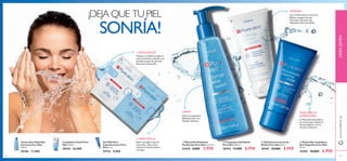 6766
ቤ Hidratante Control de
Brillos Pure Skin 50 ml.
20167 10,00€ 6,95€
ቢ Mascarilla Exfoliante
Puriﬁcante Pure Skin 2 x 6 ml.
22418 4,00€ 2,95€
ብ Mascarilla Limpiadora
Anti-Espinillas Pure Skin
50 ml.
24202 10,00€ 6,95€
ባ Limpiadora Exfoliante
Pure Skin 150 ml.
20194 11,00€ 6,95€
Limpiadora Facial Pure
Skin 150 ml.
20164 10,00€
Tónico Anti-Espinillas
Intensivo Pure Skin
150 ml.
20166 11,00€
Gel SOS Anti-
Imperfecciones Pure
Skin 6 ml.
24752 9,00€
Con la Hidratante Control de
Brillos consigues las dos
funciones.¡Una piel más
hidratada y libre de brillos!
Masajea el exfoliante sobre el
rostro húmedo y acláralo con
abundante agua.Tu piel está
lista para la mascarilla.
Aplica una ligera capa de
mascarilla y deja actuar
durante 5 minutos.Aclara
con agua.
Aplica la Limpiadora
Exfoliante para una
limpieza intensiva.
LIMPIA
¡DEJAQUE TUPIEL
SONRÍA!
MASCARILLA
LIMPIADORA
La Mascarilla Limpiadora
es esencial para limpiar la
piel, protegerla y cerrar
los poros abiertos.
LÍNEAJOVENwww.oriﬂame.es
ቢ
ባ
ቤ
ብ
1. EXFOLIANTE
2. MASCARILLA
HIDRATA:
 