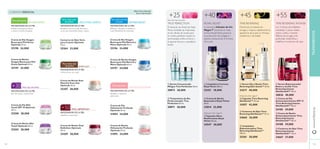 124 125
Crema de Noche
Hidratación Profunda
Optimals 50 ml.
31095 24,00€
Crema de Noche Vital
Deﬁnition Optimals
50 ml.
25209 28,00€
ቤ Contorno de Ojos Time
Reversing SkinGenist™ 15 ml.
24665 26,00€
ቢ Serum Día y Noche Time
Reversing Skin Genist™ 30 ml.
24217 40,00€
ብ Limpiadora
Rejuvenecedora Time
Reversing SkinGenist™
150 ml.
25261 20,00€
ባ Cápsulas Time Reversing
SkinGenist™ 30 uds.
31057 42,00€
ቢ Serum Rejuvenecedor
Rostro y Cuello Time
Reversing Intense
SkinGenistII™ 30 ml.
30836 40,00€
ቤ Crema de Noche
Antienvejecimiento Time
Reversing Intense
SkinGenistII™ 50 ml.
24188 39,00€
ባ Crema de Día
Antienvejecimiento SPF 15
Time Reversing Intense
SkinGenistII™ 50 ml.
24185 39,00€
ብ Contorno de Ojos Time
Reversing Intense
SkinGenistII™ 15 ml.
24667 27,00€
ቢ Serum Concentrado
Milagro True Perfection 30 ml.
30873 28,00€
ባ Tratamiento de Día
Perfeccionador True
Perfection 50 ml.
30871 28,00€
+40
La exclusiva Infusión de Iris
Negro™ presente en toda
la línea RoyalVelvet potencia
la producción de colágeno y
elastina restaurando la ﬁrmeza
de la piel.
+45
Disminuye al instante las
arrugas y mejora visiblemente la
apariencia de la piel, su ﬁrmeza,
resistencia y tonicidad.
TIME REVERSING
+55
Rellena las arrugas más
profundas, redensiﬁca y
redeﬁne el contorno de ojos.
Los 3 Genes de la Belleza
revitalizan 3 zonas vitales:
TIME REVERSING INTENSE
rostro, cuello y mentón
ቢ Limpiadora Cremosa
Royal Vevet 200 ml.
22421 18,00€
ባ Crema de Noche
Reparadora Royal Velvet
50 ml.
22814 32,00€
ቤ Cápsulas Ultra-
Reaﬁrmantes Royal
Velvet 28 uds.
24547 38,00€
El Extracto de Árbol de Seda
Persa combate las impurezas
en las células de la piel para
un rostro perfecto: mejora la
luminosidad, uniﬁca el tono y
le aporta tersura y suavidad a
la piel.
+25
Para todo tipo de pieles
Crema de Día
Hidratación Profunda
Optimals 50 ml.
31094 24,00€
Contorno de Ojos Verlo
para Creerlo Optimals
15 ml.
25264 23,00€
Crema de Día Oxygen
Boost para Piel Normal y
Mixta Optimals 50 ml.
25196 24,00€
Crema de Noche Oxygen
Boost para Piel Normal y
Mixta Optimals 50 ml.
25197 24,00€
Crema de Día Oxygen
Boost para Piel Grasa
Optimals 50 ml.
25198 24,00€
Crema de Día Skin
Youth SPF 10 Optimals
50 ml.
25200 28,00€
Crema de Noche Skin
Youth Optimals 50 ml.
25203 28,00€
Crema de Noche Anti-
Manchas Even Out
Optimals 50 ml.
25207 28,00€
Crema de Noche
Oxygen Boost para Piel
Grasa Optimals 50 ml.
25199 24,00€
¡Hidrata la piel grasa, refresca
y reduce el exceso de grasa!
Revitaliza y suaviza las
pieles secas
Para piel seca
VERLO PARA CREERLO
TRATAMIENTOSwww.oriﬂame.es
Para todo tipo
de pieles
Para todo tipo
de pieles
Para piel grasa
OXYGEN BOOST OXYGEN BOOST
Para piel normal
y mixta
EVEN OUT
CUIDADO ESENCIAL
Todo tipo de pieles NUTRICIÓN INTENSA+30
+50 VITAL DEFINITION
NECESIDADES DE LA PIEL NECESIDADES DE LA PIEL
NECESIDADES DE LA PIEL
NECESIDADES DE LA PIEL
NECESIDADES DE LA PIEL
NECESIDADES DE LA PIEL
NECESIDADES DE LA PIEL
Piel más suave y rejuvenecida
Elige la línea adecuada
para tu tipo de piel
Revitaliza e ilumina la piel del contor-
no de ojos reduciendo bolsas y ojeras.
Refresca y devuelve el equilibro a
la piel liberándola de impurezas.
Unifica el tono de la piel
Redefine el óvalo facial
ROYALVELVETTRUE PERFECTION
ቢ
ባ
ቢ
ባ
ቤ
ቢ
ባ
ቤ
ብ
ቢ
ባ
ቤ
ብ
Atención: ¡No ingerir!
Atención: ¡No ingerir!
 