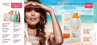 130 131
ቢ Loción Facial y Corporal
para Niños SPF 50 Sun
Zone 100 ml.
30568 26,00€
16,95€
ቦ Spray Facial y Corporal
para Niños SPF 25 Sun Zone
125 ml.
23298 20,00€
13,95€
ቨ Loción After Sun 3 en 1
Sun Zone 150 ml.
23346 14,00€
9,95€
ቩ Spray Autobronceador
Corporal Sun Zone 150 ml.
23377 14,00€
9,95€
ብ Loción Ligera Corporal
en Spray SPF 25 Sun Zone
150 ml.
30171 22,00€
14,95€
ባ Protector Facial y
Corporal SPF 50 Sun Zone
50 ml.
23378 20,00€
13,95€
ቤ Loción Facial y Corporal
SPF 30 Sun Zone 150 ml.
23296 22,00€
14,95€
ቧ Loción Facial y Corporal
SPF 15 Sun Zone 150 ml.
23294 18,00€
11,95€
ቢ Crema Facial y Corporal
SPF 25 Sun Zone 50 ml.
31322 18,00€
12,95€
ባ Spray Protector Corporal
SPF 30 Sun Zone 150 ml.
31323 26,00€
16,95€
Los ﬁltros UV ayudan a prevenir las
quemaduras y el envejecimiento
prematuro,incluyendo manchas y
arrugas.
LaVitamina E evita los daños
producidos por los radicales libres,
hidrata suavemente y proporciona
una gran sensación de confort.
La Coenzima Q-10 protege contra
la perdida de colágeno y elastina de
la piel,preservando su juventud.
Protección esencial bajo el sol
¡Protégete!
No abuses del sol en exceso. Evita
tomarlo en las horas centrales del día y
utiliza siempre protector solar. ¡Tu piel lo
agracederá!
¡TODOS EN
OFERTA!
TRATAMIENTOSwww.oriﬂame.es
NUEVO
ቢ
ባ
ቤ
ብ
ቦ
ቧ
ቨ ቩ
ቢ
ባ
 