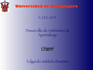 Universidad de Guadalajara C.U.C.S.H. Desarrollo de Ambientes de Aprendizaje Origami   Edgardo Saldaña Bautista 