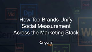 How Top Brands Unify
Social Measurement
Across the Marketing Stack
 