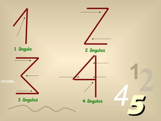 013456…
1
2455
1 ângulo 2 ângulos
3 ângulos 4 ângulos
 