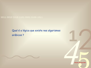 Qual é a lógica que existe nos algarismos arábicos ? 