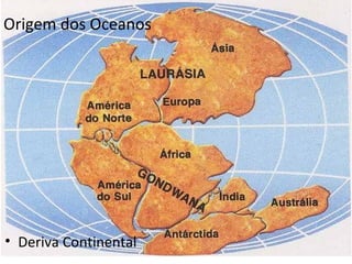Origem dos Oceanos




• Deriva Continental
 