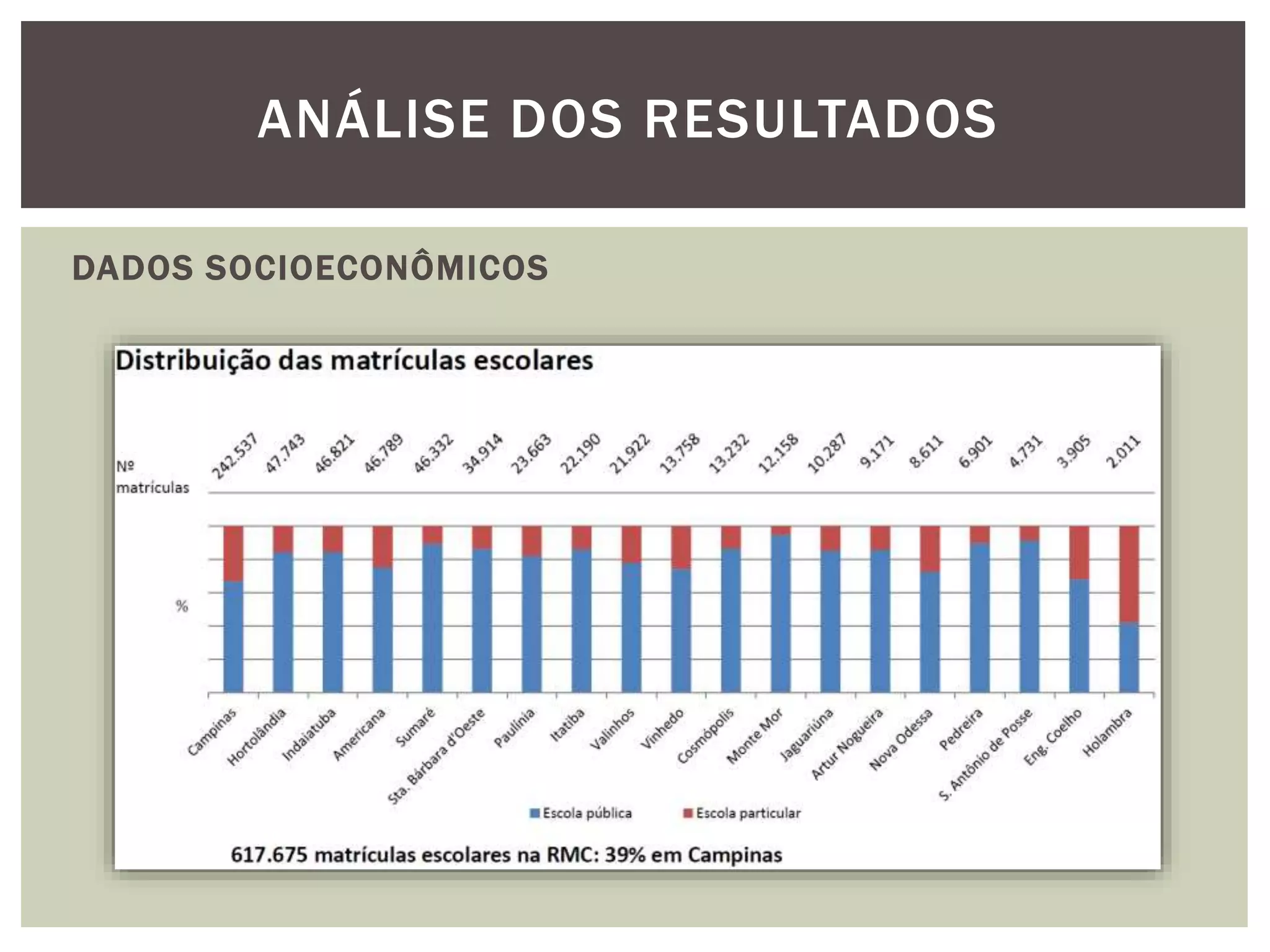 ANÁLISE DOS RESULTADOS 
DADOS SOCIOECONÔMICOS 
 
