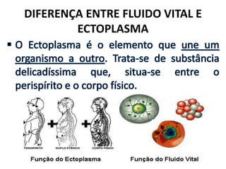 DIFERENÇA ENTRE FLUIDO VITAL E
ECTOPLASMA
 