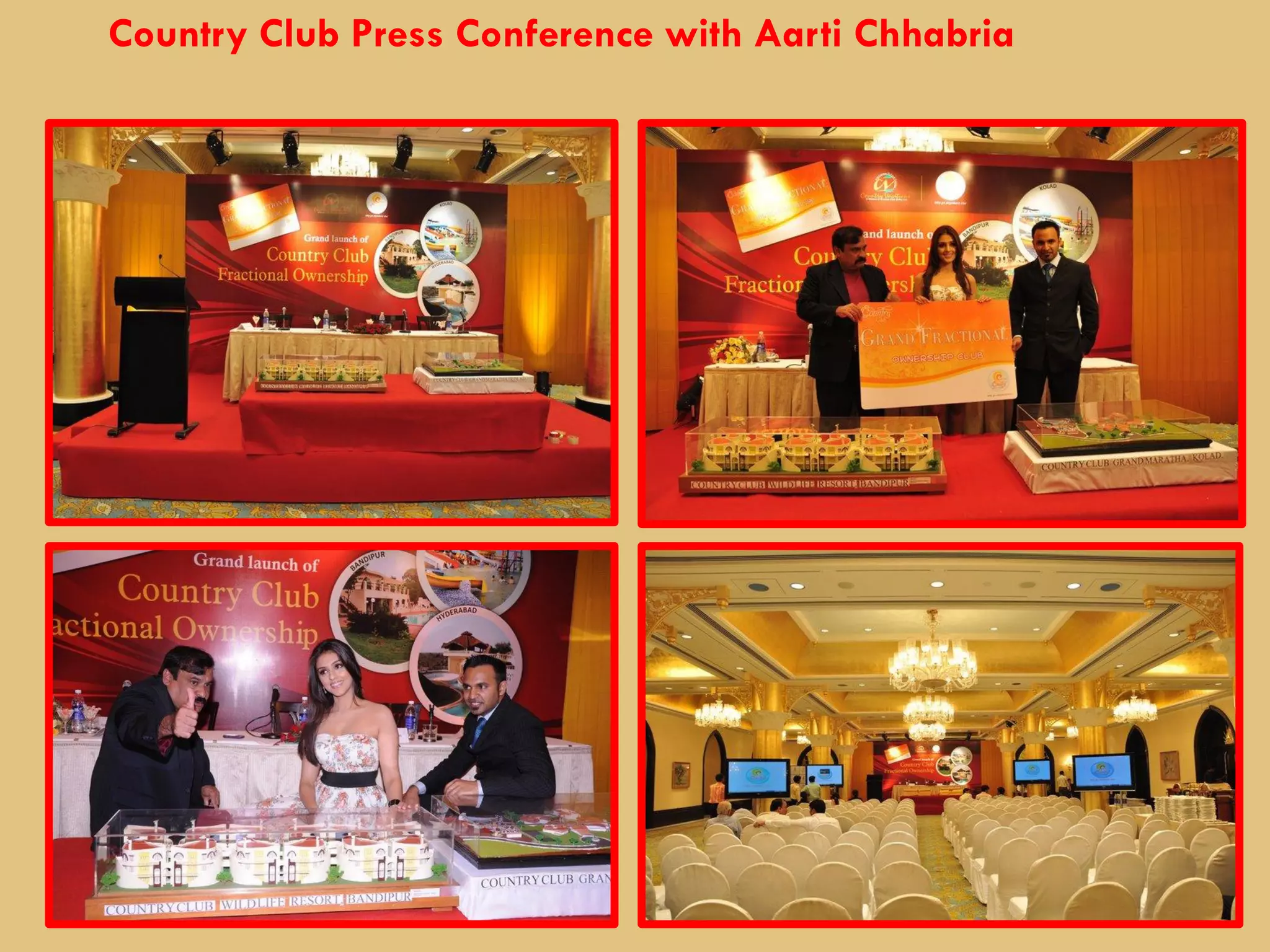 Country Club Press Conference with Aarti Chhabria
 