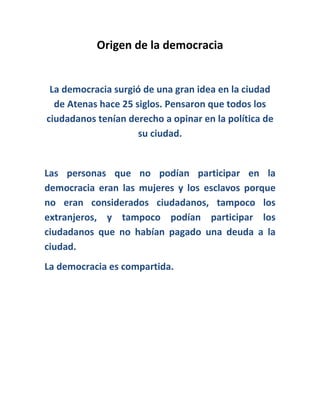 Origen de la democracia | DOCX