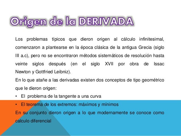 Origen de la derivada