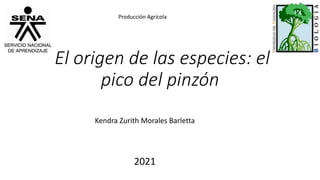 El origen de las especies: el
pico del pinzón
Kendra Zurith Morales Barletta
2021
Producción Agrícola
 