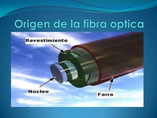 Historia de la fibra optica
 La Historia de la comunicación por la fibra óptica es
  relativamente corta. En 1977, se ins...