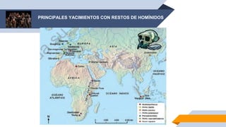 PRINCIPALES YACIMIENTOS CON RESTOS DE HOMÍNIDOS
 