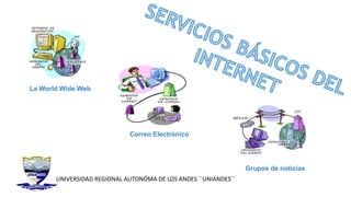 UNIVERSIDAD REGIONAL AUTONÓMA DE LOS ANDES ´´UNIANDES´´
La World Wide Web
Correo Electrónico
Grupos de noticias
 