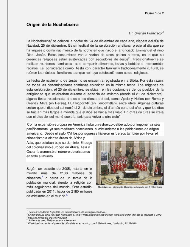 Origen de la nochebuena 2013