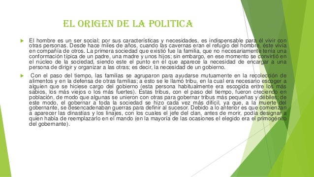 Origen de la politica jesus david