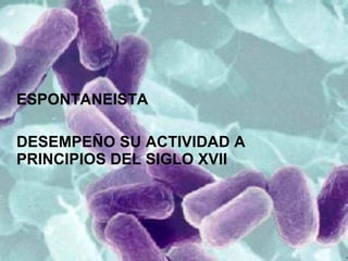 ESPONTANEISTA DESEMPEÑO SU ACTIVIDAD A PRINCIPIOS DEL SIGLO XVII 