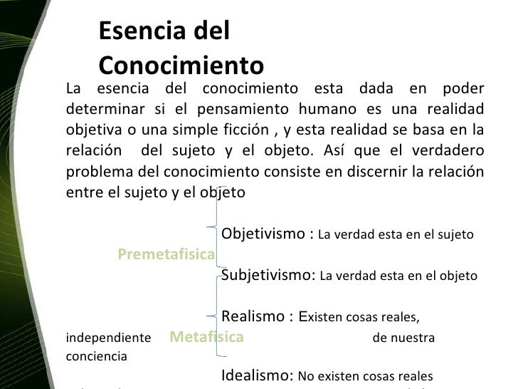 Origen del conocimiento ss