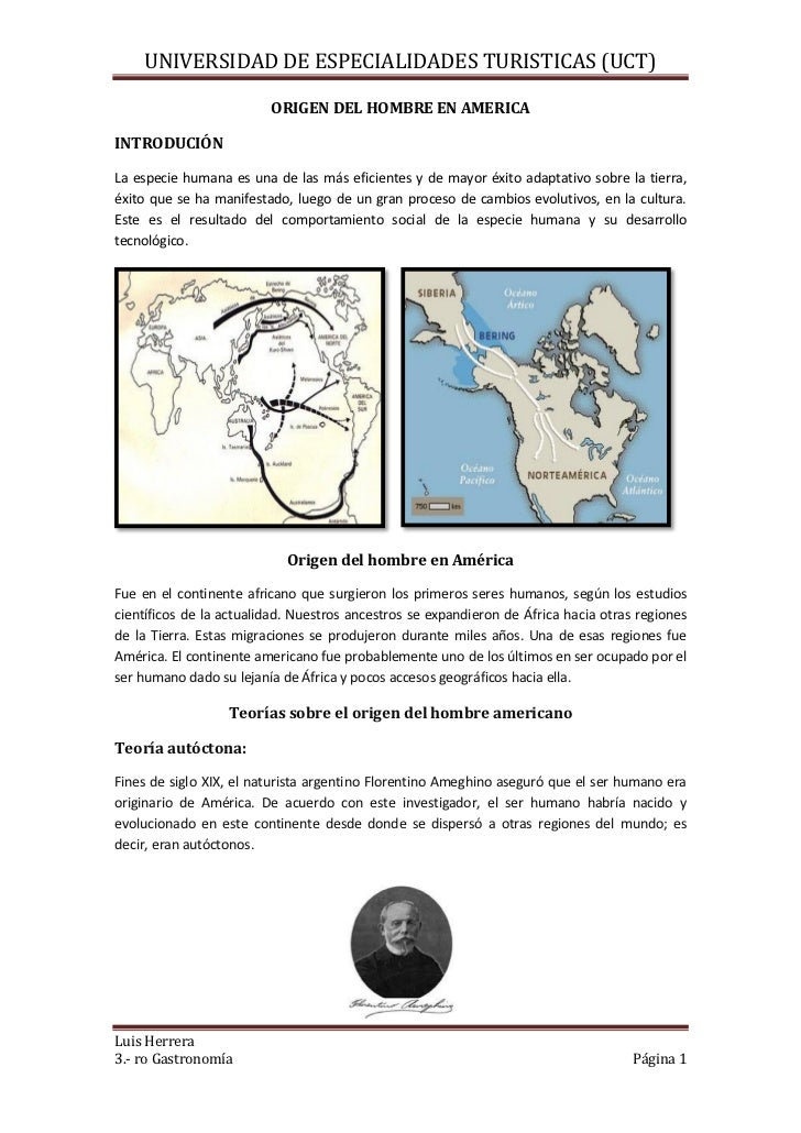 Origen del hombre en america