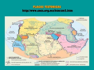 PLACAS TECTÓNICAS
http://www.smis.org.mx/htm/sm2.htm
 