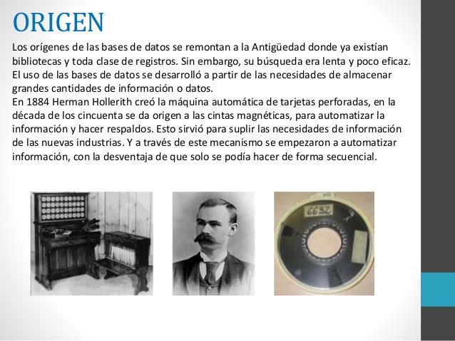 Origen de una base de datos