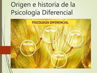 Origen e historia de la
Psicología Diferencial
 