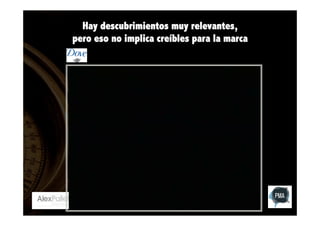 Hay descubrimientos muy relevantes,
pero eso no implica creíbles para la marca

 