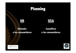 Planning
UK

USA

Entender
a los consumidores

Cuantificar
a los consumidores

 