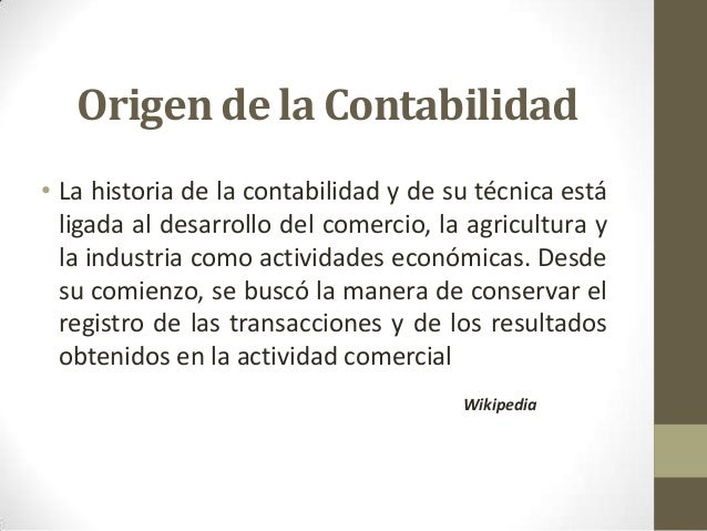 Origen y evolución de la contabilidad