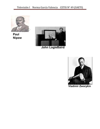 Televisión I Norma García Valencia CETIS N° 49 (SAETI)

Paul
Nipow
John LogieBaird

Vladimir Zworykin

 