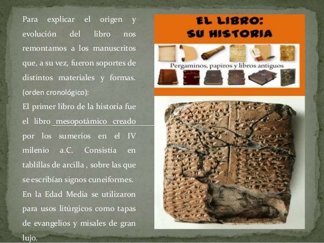 Origen y evolucion del libro 1