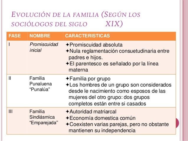 Origen y evolucion historica de la familia