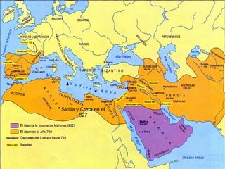 Sicilia y Creta en el
         827
 