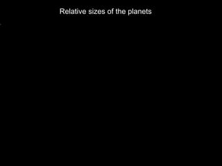 Relative sizes of the planets
 