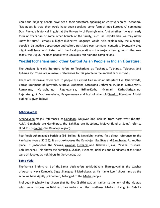 Origin of yuezhi tribe