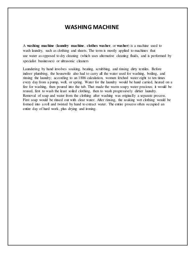 pedal powered washing machine report