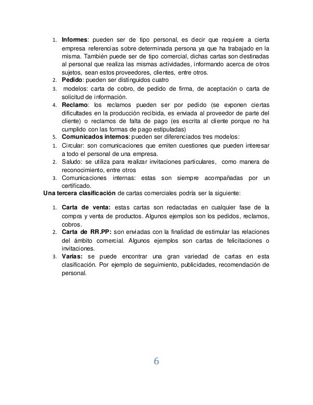 cartas de pedidos