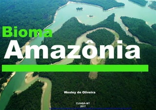 CUIABÁ-MT
2017
Wesley de Oliveira
Bioma
http://www.observatoriodoclima.eco.br/estudo-aborda-papel-da-amazonia-na-regulacao-do-clima-na-america-do-sul/
 