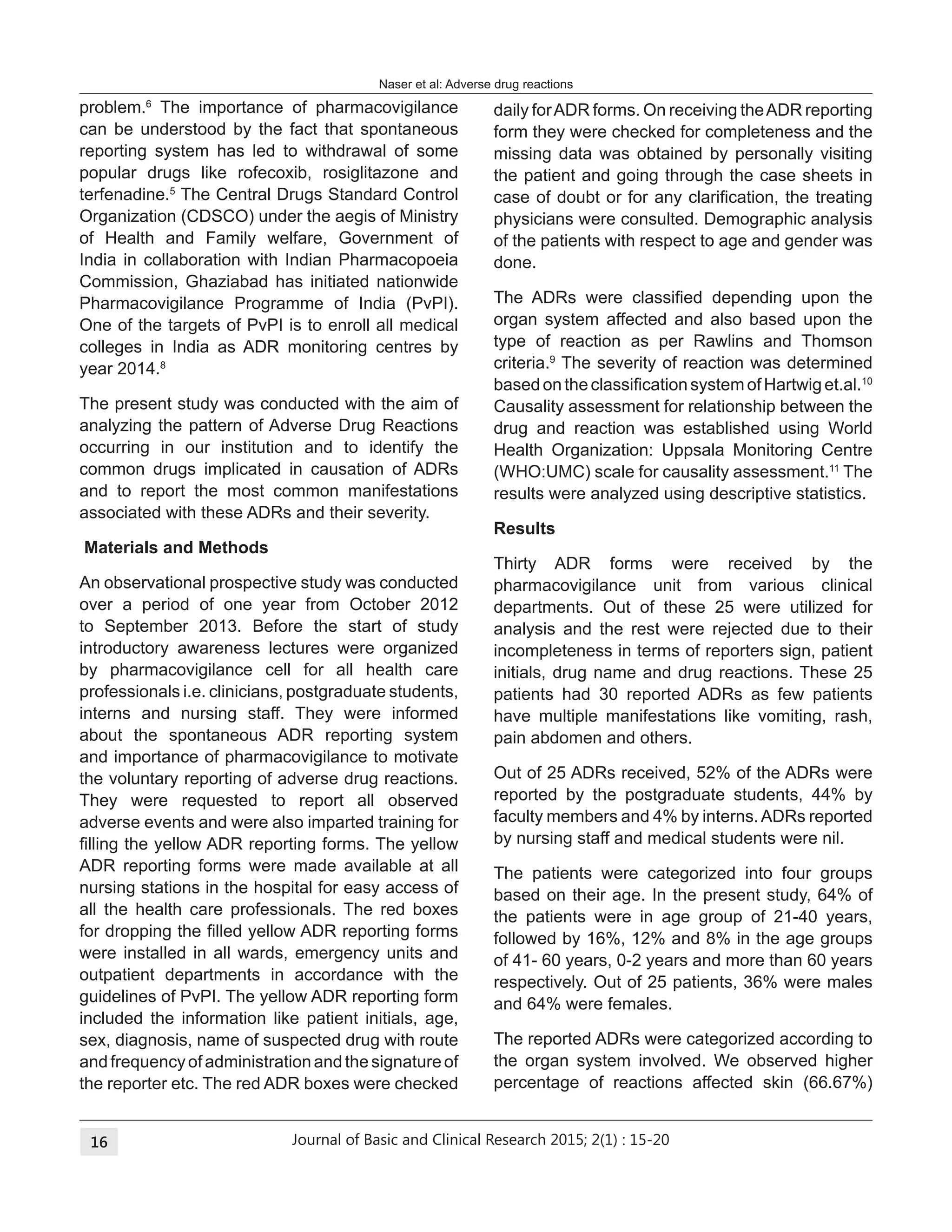 profile of adverse drug reactions in a rural tertiary care hospital | PDF
